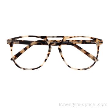 Vente chaude rétro Vintage Classic Acetate Cadre optique bon marché Blue Light Double Bridge Eyewear